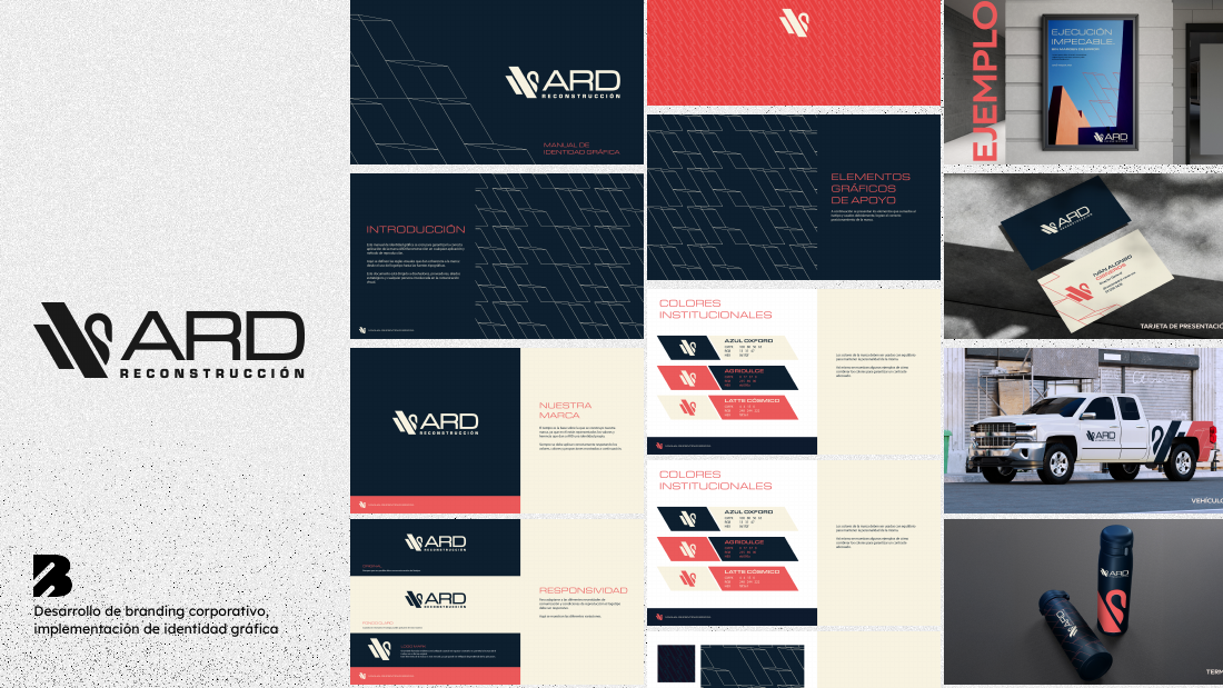 Sistema completo de identidad gráfica ARD Reconstrucción